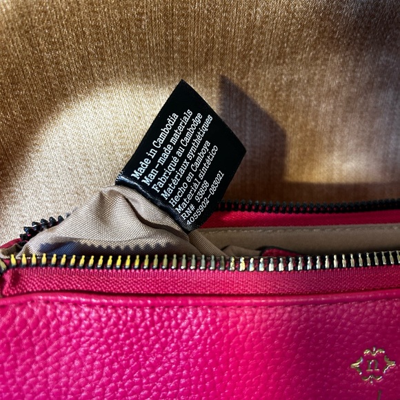 Nanette Laporte; fuchsia with gold hardware crossbody purse - Picture 3 of 8